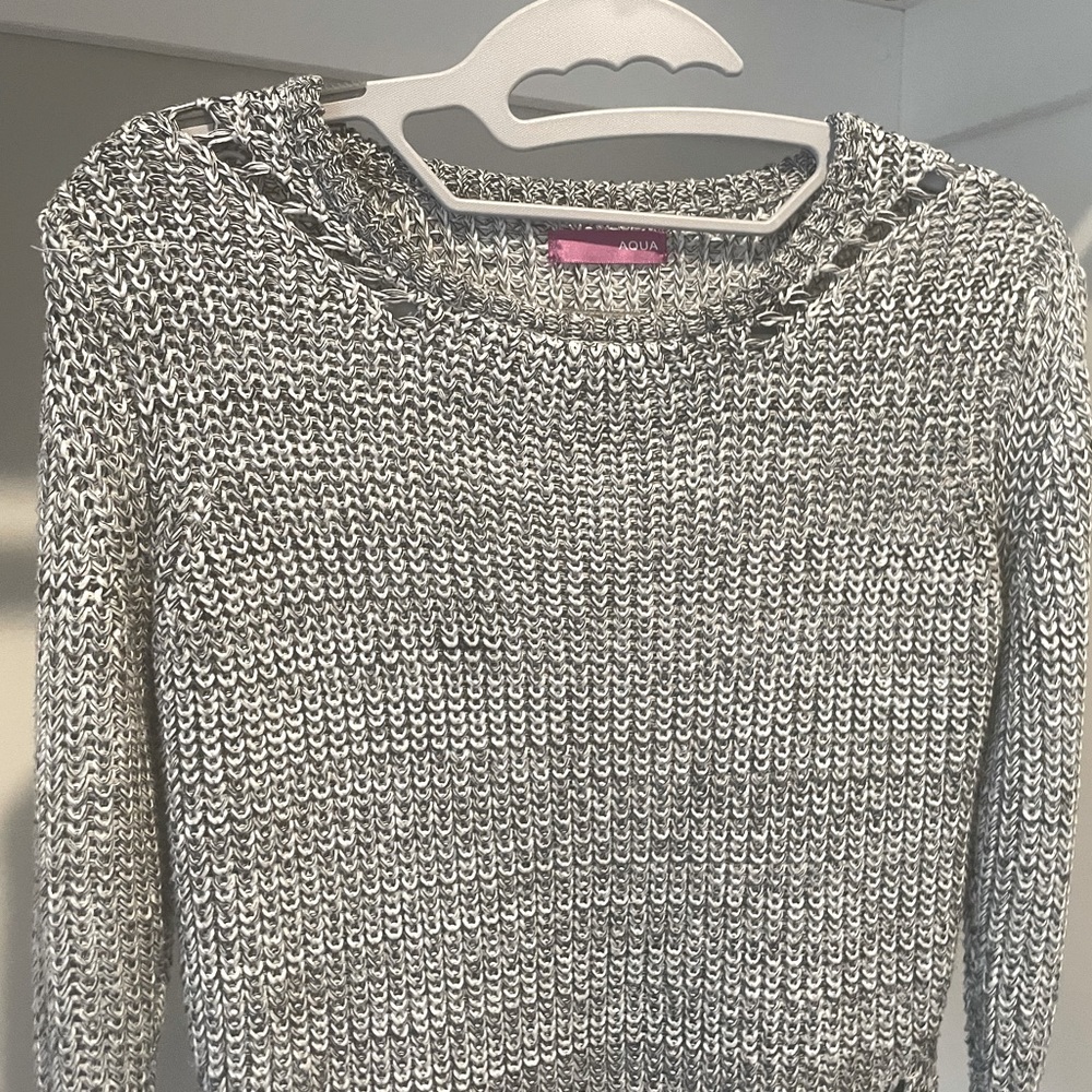 Aqua sweater girls size L (10-12)
